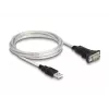 DeLOCK 63465 Adaptador de USB 2.0 Type-A a serie RS-422/485, bloque de terminales de 6 pines, 1,8 m, negro/transparente