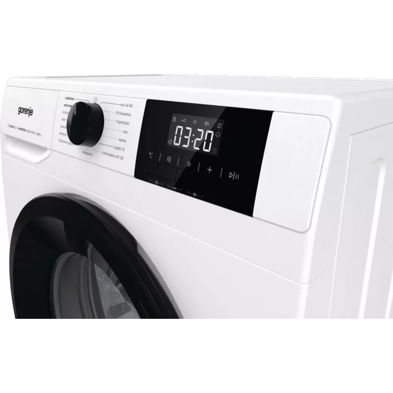 Lavadora independiente Gorenje W3NGPI72SBS, 7 kg, 1200 rpm, motor inverter, vapor, 15 programas, Blanco