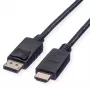 Cable ROLINE 11445780 1 m DisplayPort a HDMI negro