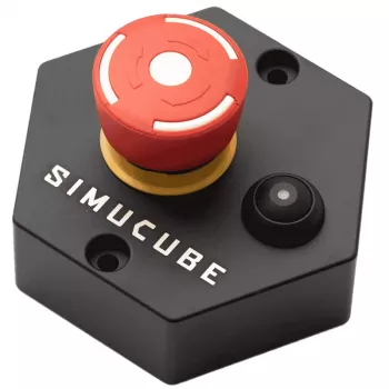 Botón de parada de emergencia Simucube Premium, negro/rojo, 120×120×70 mm