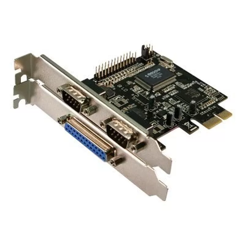 Tarjeta de interfaz PCIe interna LOGILINK PC0033 con salidas serie y paralelo, chipset NetMOS