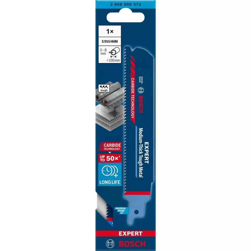 Bosch EXPERT ‘MEDIUM-THICK TOUGH METAL’ S 955 HHM hoja de sierra sable acero al carbono (HCS) 1 ud.
