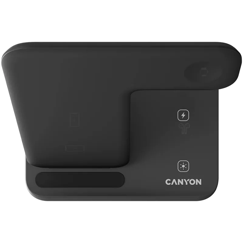 Canyon Base de carga inalámbrica 3en1 QI para Apple 15W negra venta al por menor