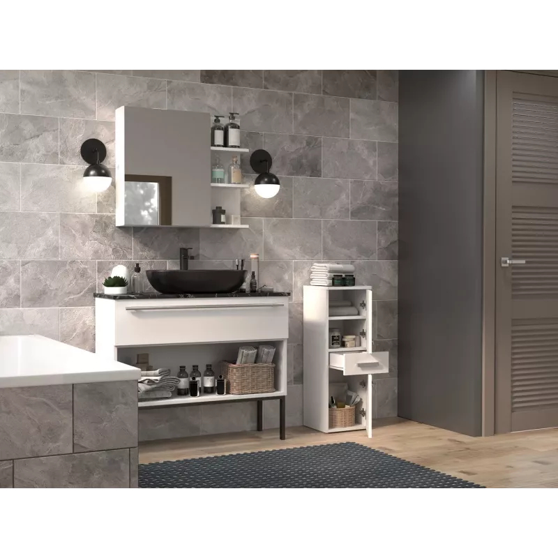 Top E Shop NEL V DDS BIEL armario de almacenaje para baño, blanco