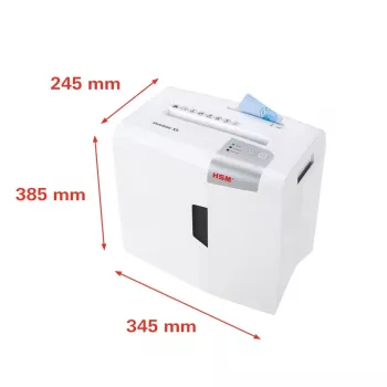 Destructora de documentos HSM X5 corte en partículas P-4, 22 cm de ancho de trabajo, partículas de 4,5 mm, capacidad 5 hojas, contenedor 18 l