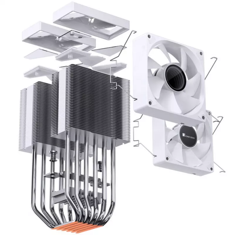 Jonsbo CR-1400 DV2 disipador de aire para CPU, 2 x 92 mm, blanco