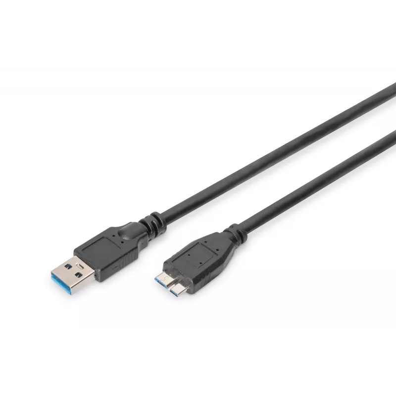 Cable SuperSpeed USB 3.0 ASSMANN, conector USB-A macho a conector Micro-USB-B macho, Cu AWG 28, doble apantallado, longitud 1,0 m (AK-300116-010-S)