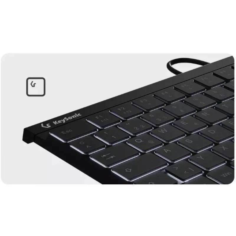 KeySonic KSK-5011ELC (DE) Teclado Home USB QWERTZ Alemán Negro