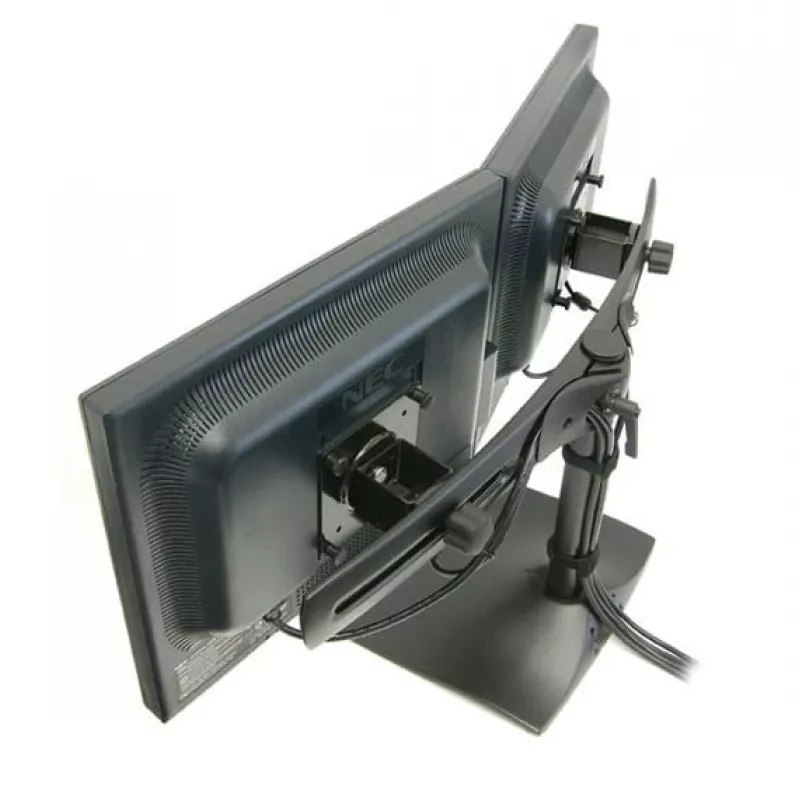 Ergotron DS100 – Base – horizontal – para 2 pantallas LCD – aluminio, acero – negro – tamaño de pantalla: hasta 61 cm (hasta 24 pulgadas)