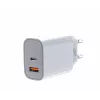 Cargador universal 2x3A USB C + USB A Power Delivery blanco