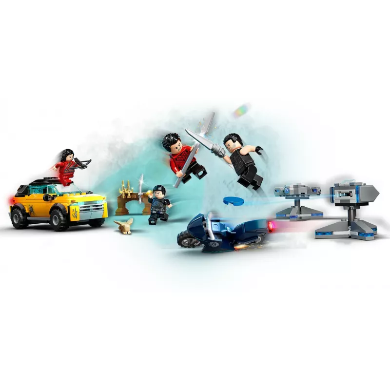 Set LEGO Marvel Escape from the Ten Rings 76176 con minifiguras y vehículos