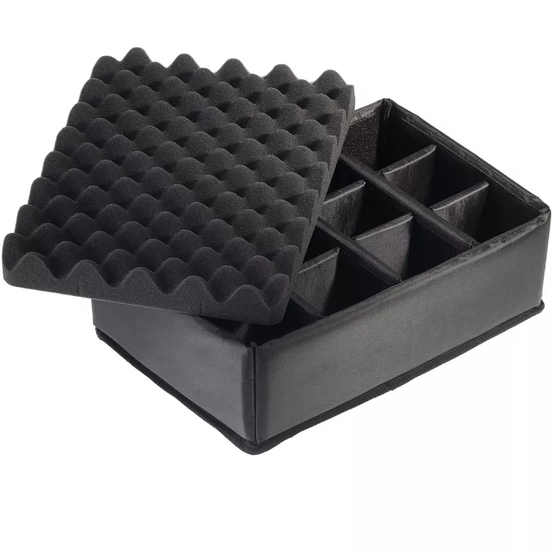B&W outdoor.cases Type 4000 maleta rígida con juego de divisores acolchados, negra, 4000/B/RPD