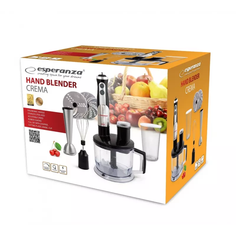 Esperanza EKM004 batidora de mano 0,6 L negra, plateada, transparente 800 W