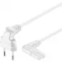Cable de conexión europeo Wentronic Goobay en ángulo en ambos extremos, 5 m, blanco - conector macho europeo (Type-C, CEE 7/16) > conector hembra C7 (97357)