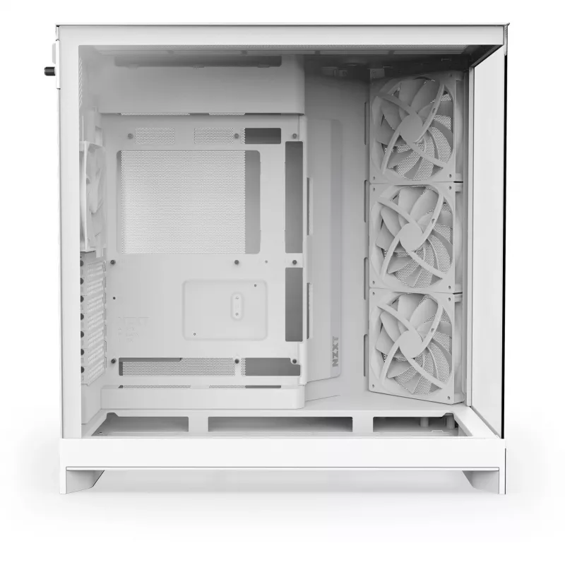 Caja de PC NZXT H9 Flow Midi Tower blanca – ATX/EATX/Micro ATX/Mini-ITX, 3x140mm frontal, 1x120mm trasero, 2 bahías de 3,5
