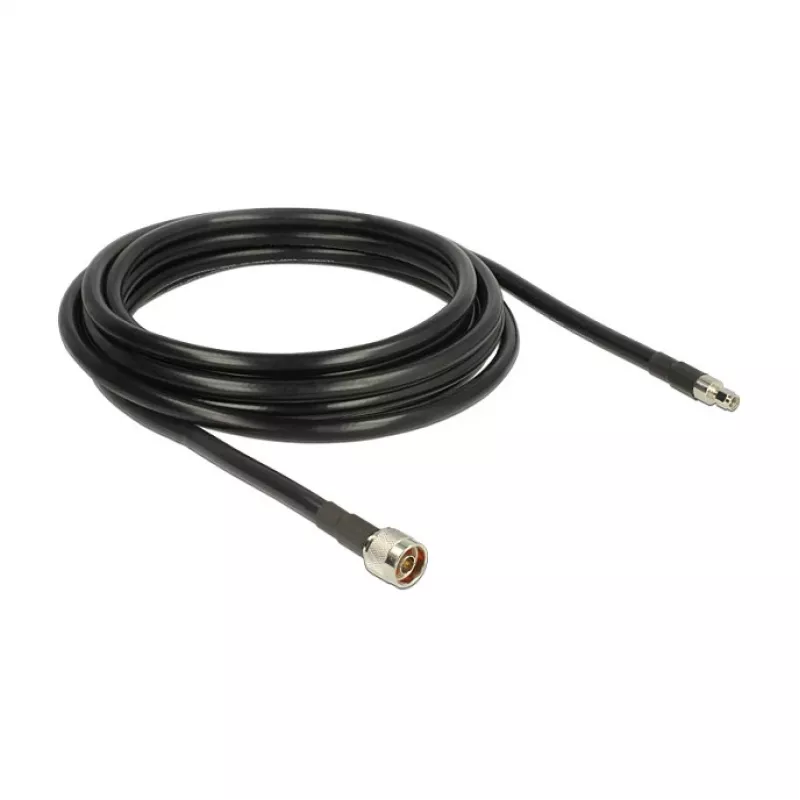 Cable coaxial DeLOCK 5 m RP-SMA CFD400 LLC400 negro