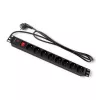 Qoltec 53996 regleta de enchufes para RACK 19 | 1U | 16A | PDU | 8xFRANCÉS | 2m