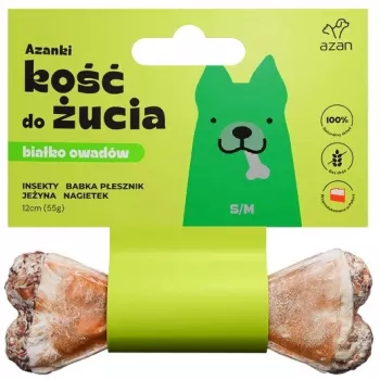 Masticables para perros Brit AZANKI hueso con insectos y mora S/M 12 cm para perros pequeños y medianos, sin cereales, 55 g