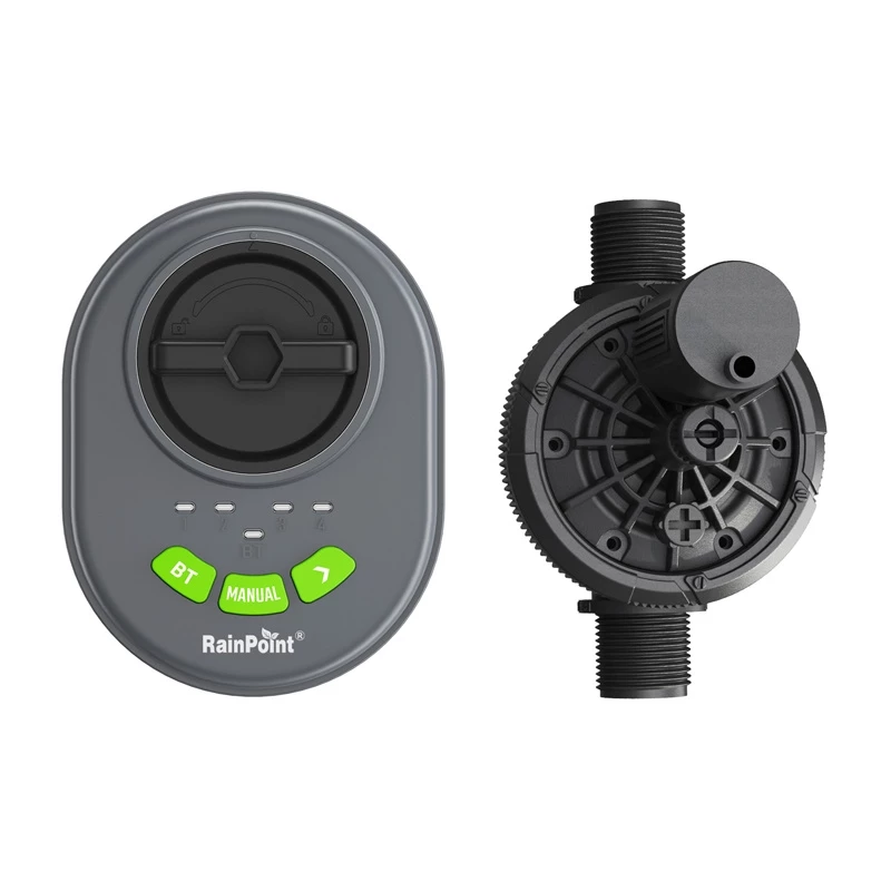 Control de riego RainPoint HIC406B — control por app Bluetooth de 4 zonas
