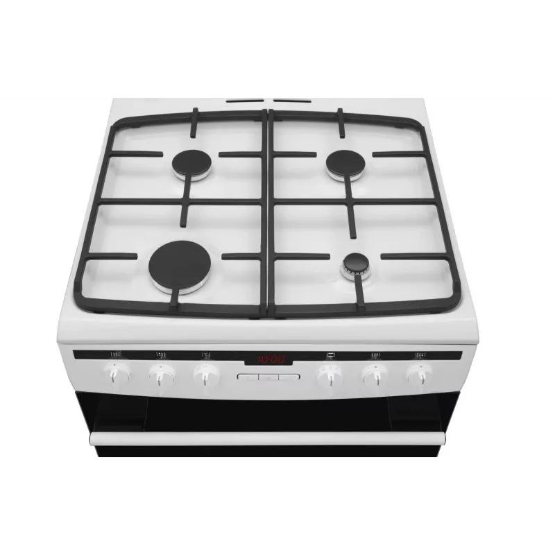 Cocina independiente AMICA 617GEH3.33HZpTaDpA(W) PIZZA — placa de gas 4 zonas, horno eléctrico 65 L, temporizador electrónico, blanca