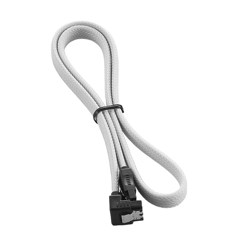 CableMod ModMesh - Cable SATA - Serial ATA 150/300/600 - SATA (H) en ángulo recto a SATA (H) - 60cm - Blanco (CM-CAB-RSAT-N60KW-R)