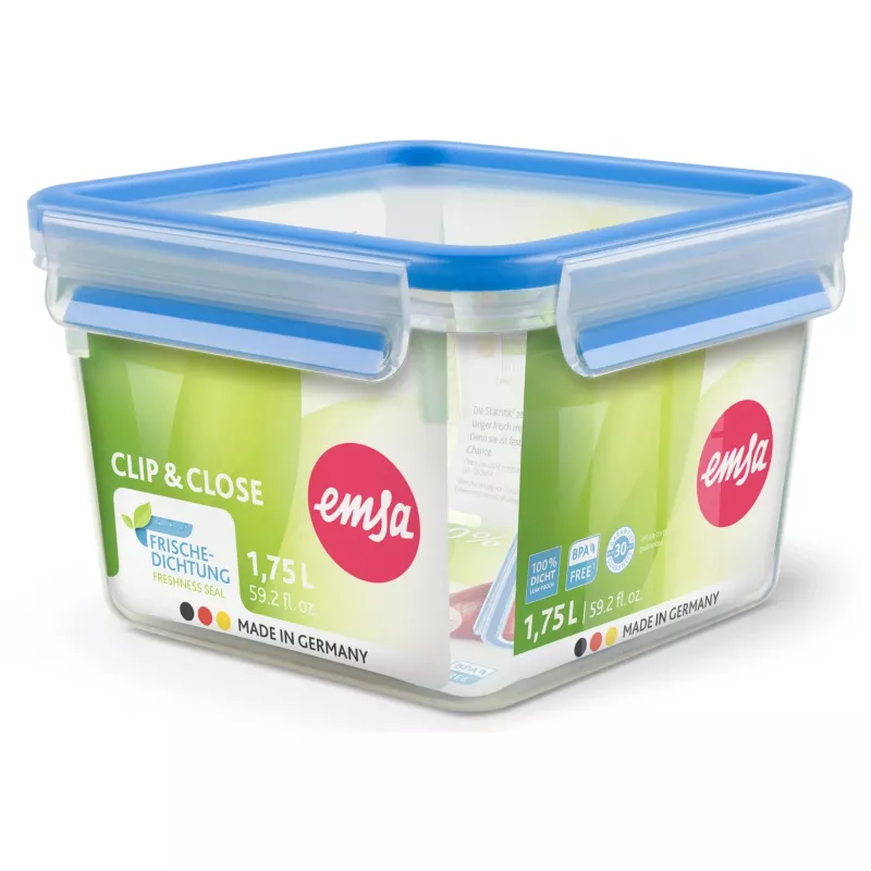 EMSA 508537 Recipiente para alimentos caja rectangular 1,75 L azul, transparente 1 ud.
