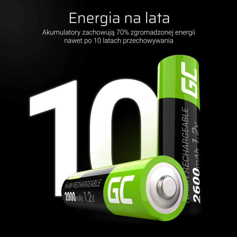 Pilas recargables Green Cell GR02 NiMH AA, 4 uds., 2000 mAh