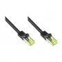Cable de red RJ45 con cable Cat.7 y protección antiacodamiento (RNS®), S/FTP, PiMF, libre de halógenos, 600 MHz, OFC, negro, 1,5 m, Good Connections® (8070R-015S)