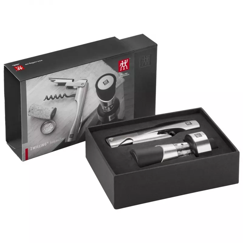 Set de herramientas de vino ZWILLING Sommelier — estuche rectangular 100×190×42 mm, 2 uds.