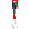 Rastrillo de jardín Sourcing LD-M/ZM 015 — púas de acero, rojo, tamaño mediano
