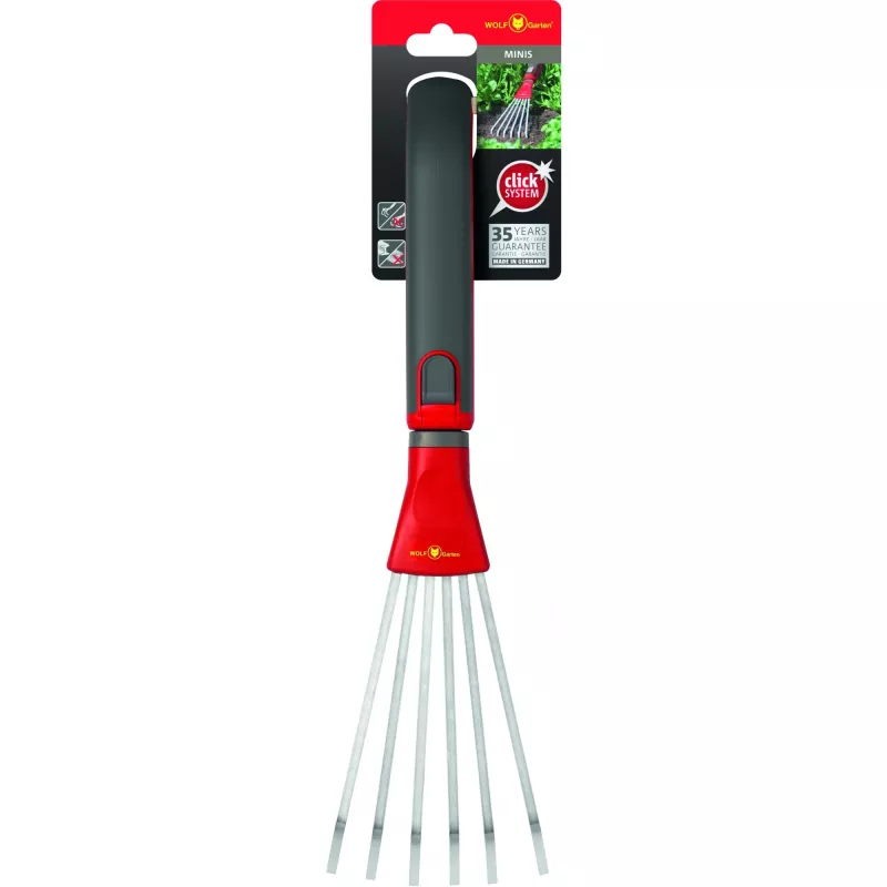 Rastrillo de jardín Sourcing LD-M/ZM 015 — púas de acero, rojo, tamaño mediano