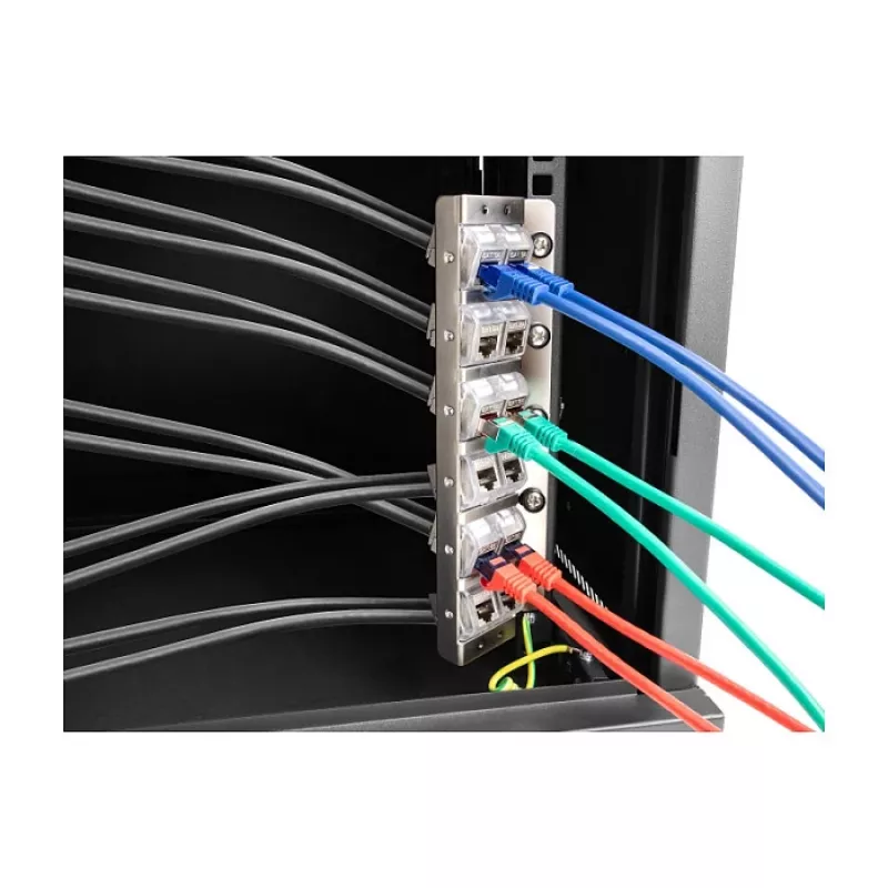 DeLOCK 67040 Soporte Keystone de 12 puertos, inclinable, para rack de 10" o 19" y montaje en pared