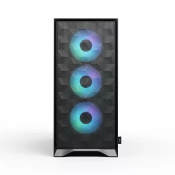 Caja de PC semitorre Fractal Design Pop 2 Air negra sólida — compatible con ATX, 3 ventiladores frontales de 120 mm, bahías de 2,5/3,5