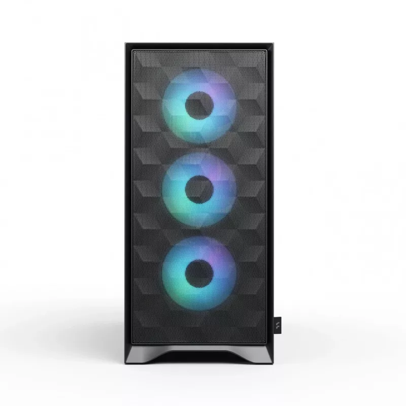 Caja de PC semitorre Fractal Design Pop 2 Air negra sólida — compatible con ATX, 3 ventiladores frontales de 120 mm, bahías de 2,5/3,5