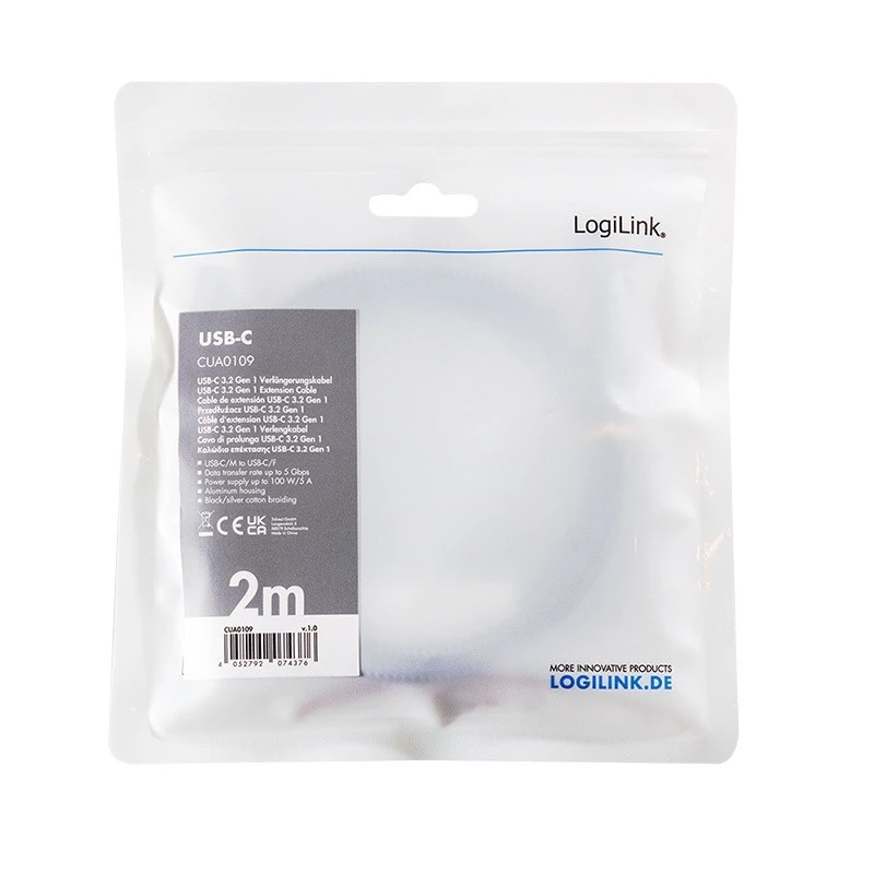 USB 3.2 Gen1 Type-C a USB-C hembra, PD, 2m