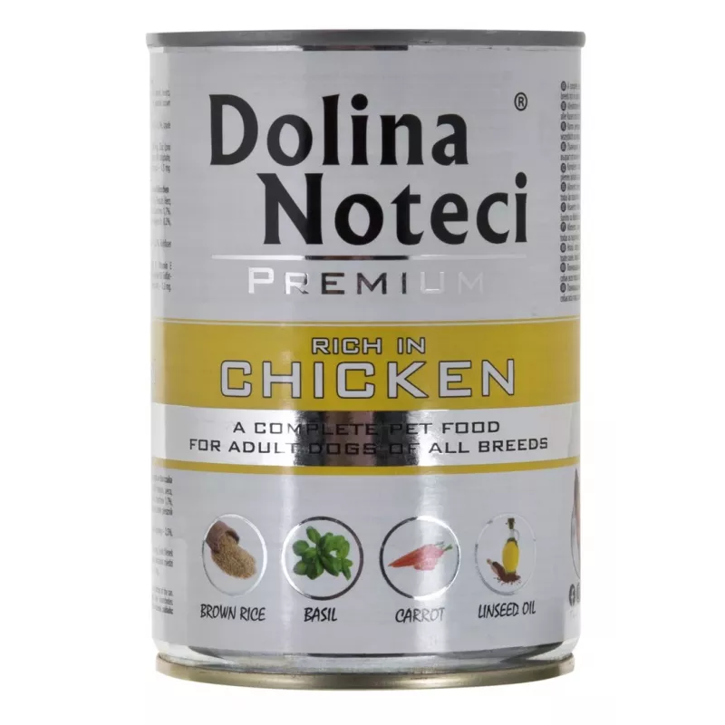 Comida húmeda para perros Dolina Noteci Premium Adult ternera pollo cerdo 400 g, sin gluten, sin conservantes