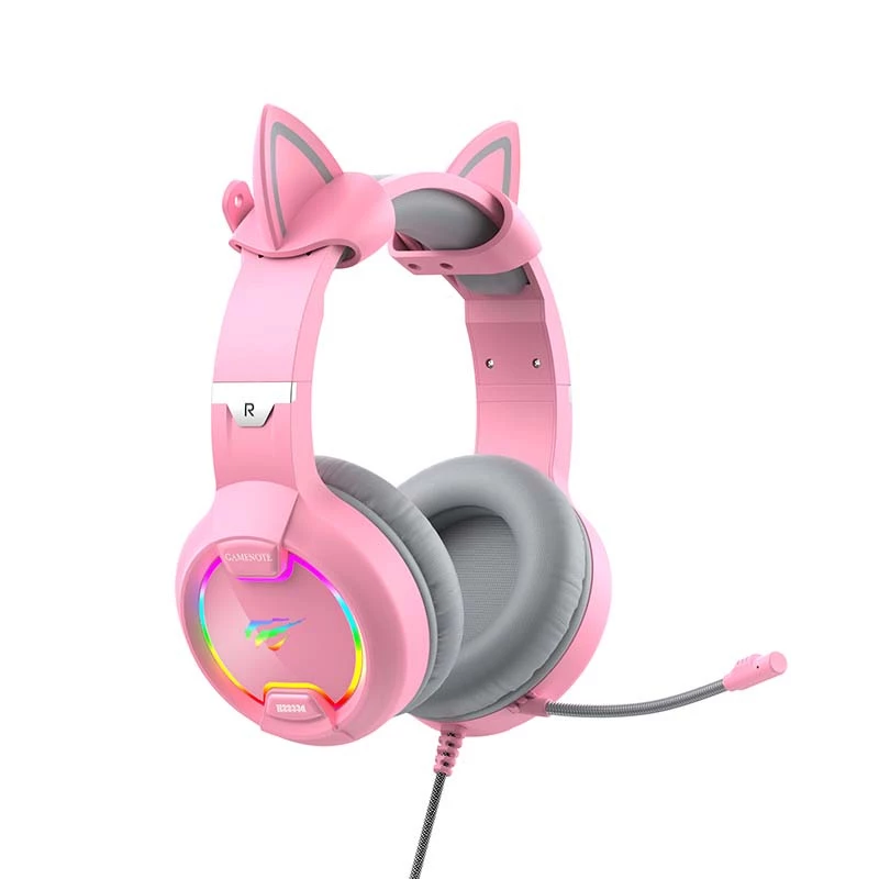 Auriculares gaming HAVIT Gamenote H2233D RGB — circumaurales, con cable, rosa