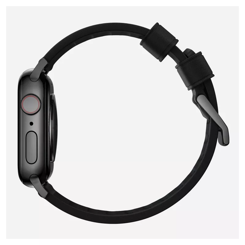 Correa Nomad Modern Strap negra de cuero activo con conector negro 42/44/45/49 ProV2