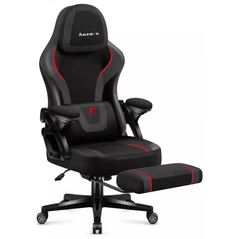 Silla gaming huzaro Force 4.6 — asiento ergonómico de tejido, altura ajustable, inclinable, soporte lumbar, 130 kg máx., ancho de asiento 41 cm