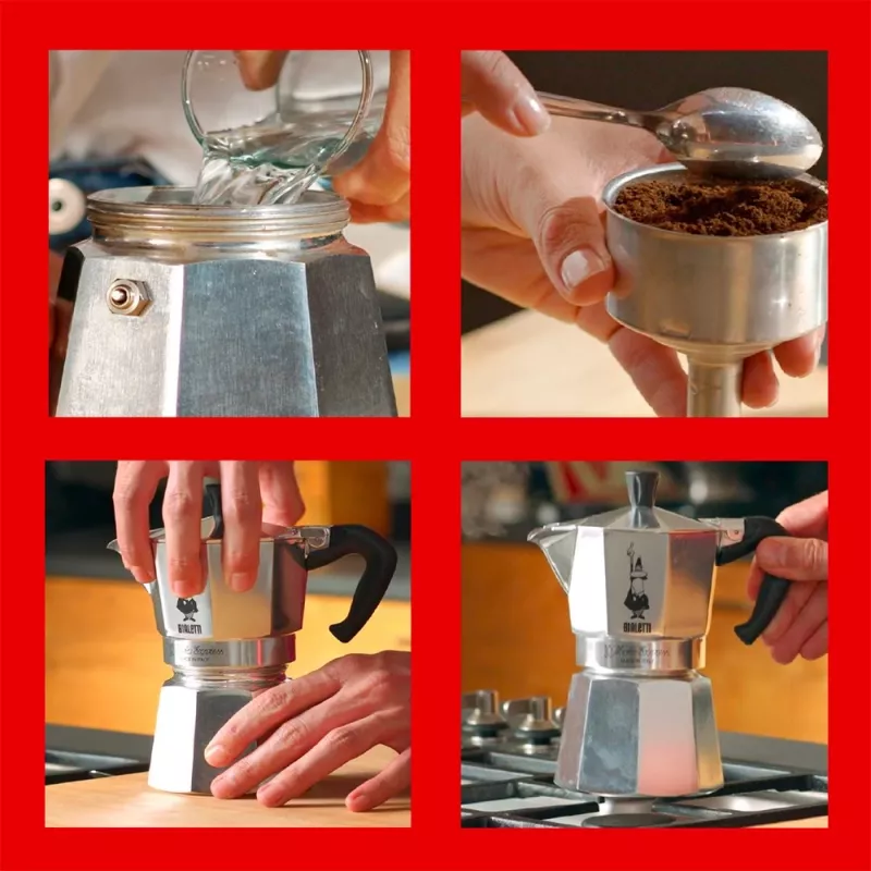 Bialetti Moka Express Cafetera moka 0,775 L Aluminio, Negro