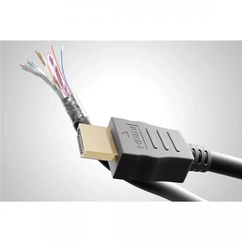 Goobay 61296 - Cable HDMI High Speed con conector en ángulo Ethernet 4Ka60Hz 2.0 - Cable - Digital/Display/Video