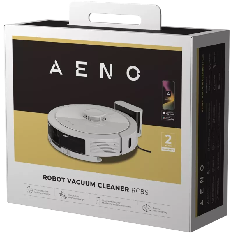 Robot aspirador con láser con batería de 5200 mAh, depósito de agua y contenedor de polvo 2 en 1, contenedor de polvo 300 ml, depósito de agua 300 ml, potencia de succión 4000 Pa