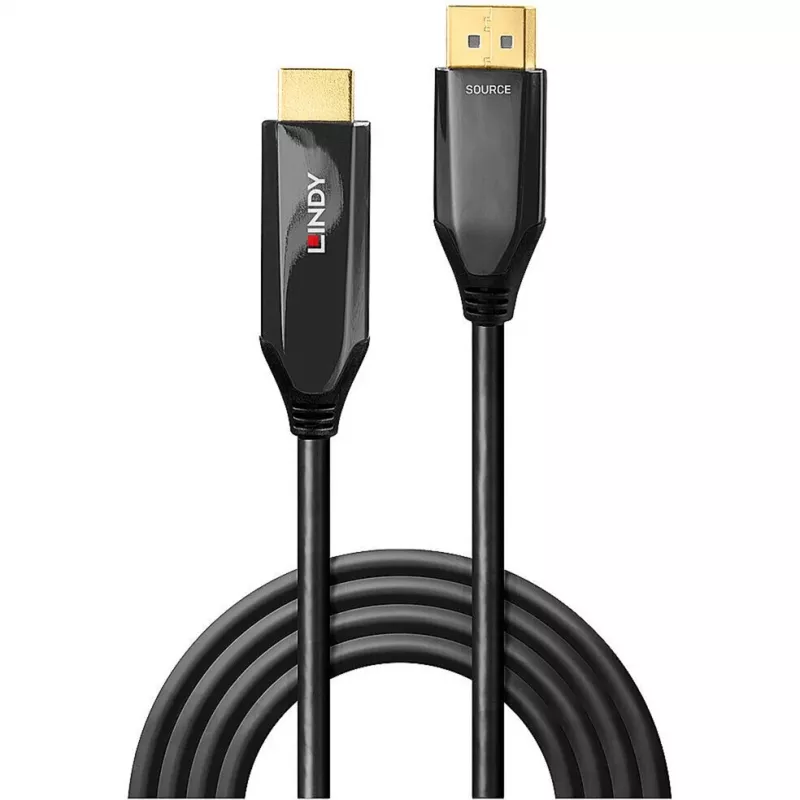 Lindy Cable activo DisplayPort 1.4 a HDMI 8K60 de 3 m, 3 m, DisplayPort, HDMI, conector macho, conector macho, recto