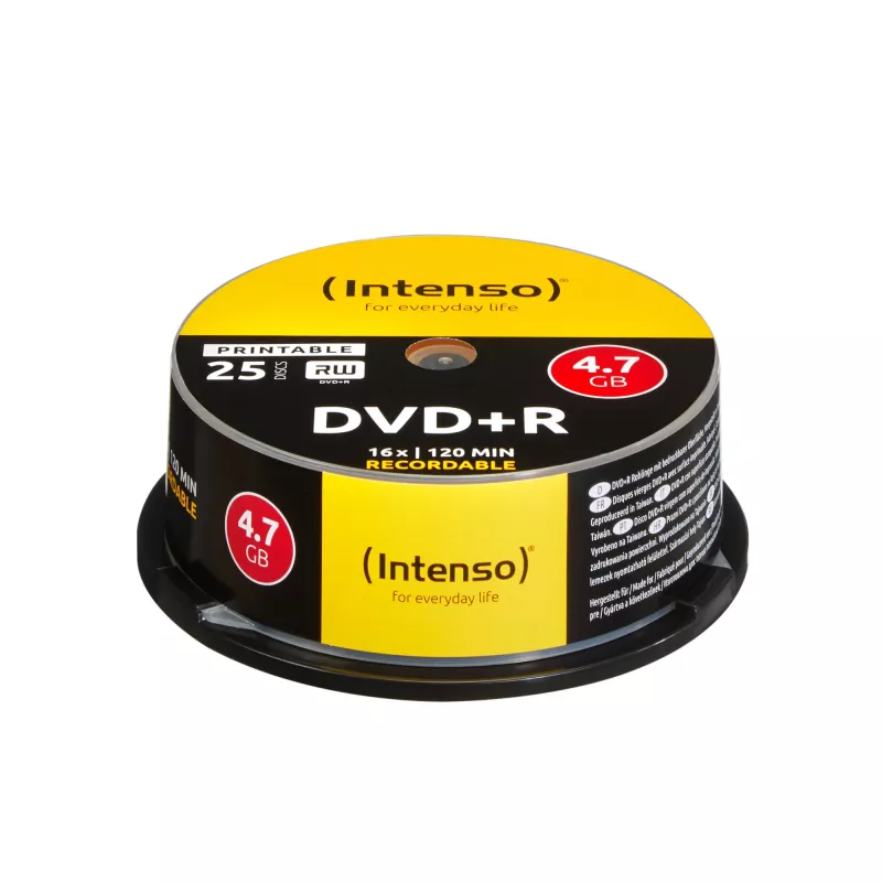 DVD+R Intenso 4,7 GB imprimible 16x 25 uds.