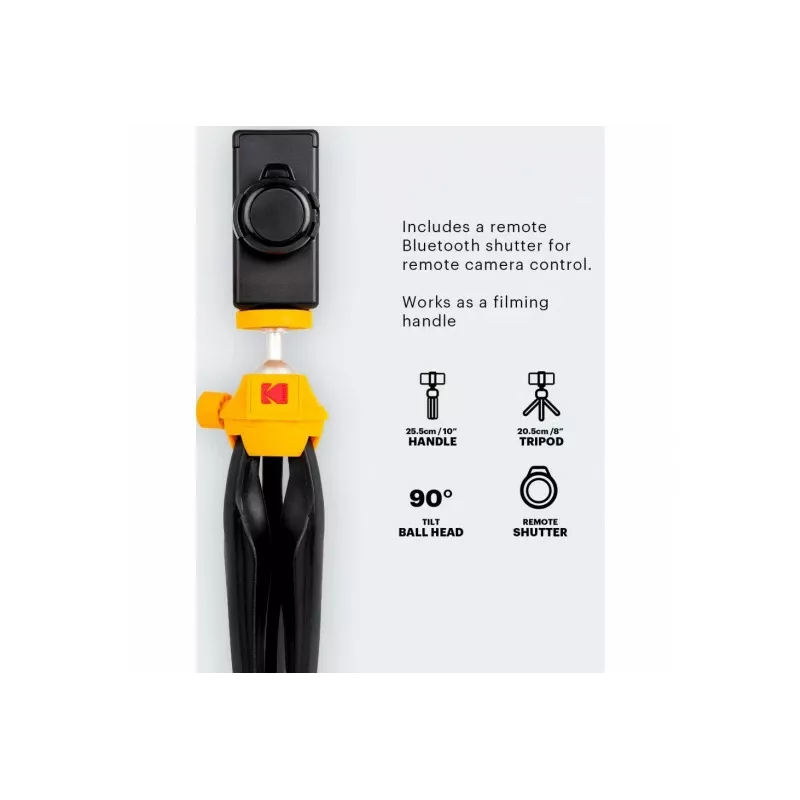 Kodak KTP001 Mini trípode para smartphone con disparador remoto Bluetooth