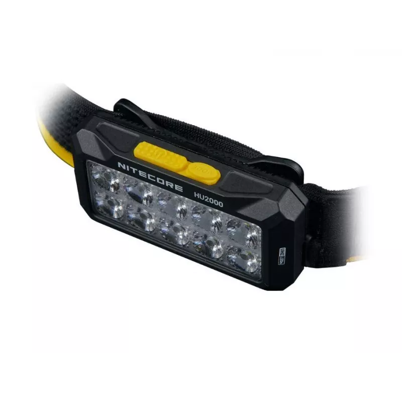 Linterna frontal Nitecore HU2000, 10 LEDs, Batería de litio recargable por USB, Aluminio+Policarbonato, IP68 resistente al agua
