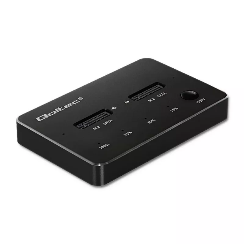 Qoltec 50310 Base de acoplamiento 2x SSD M.2 SATA NGFF USB Type-C