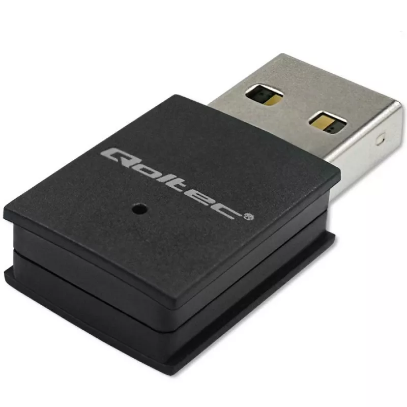 Adaptador USB Wi-Fi mini inalámbrico compacto QOLTEC 57007 – Single-Band 2,4 GHz, hasta 150 Mbit/s, antena interna