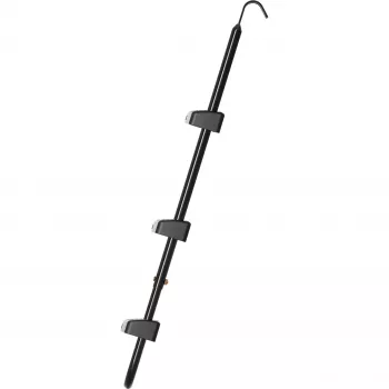 Escalera para trampolín HUDORA universal 70–100 cm, negra, peldaños de seguridad ajustables