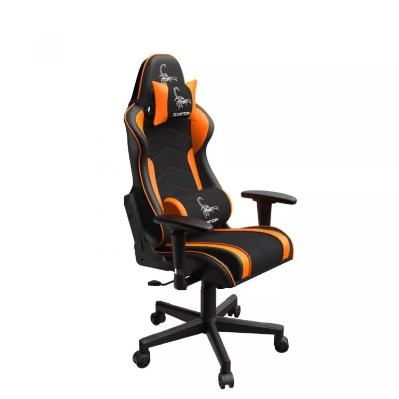 Silla gaming GEMBIRD GC-SCORPION-04X negro-naranja diseño ergonómico, asiento ajustable, respaldo alto